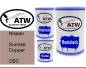 Preview: Nissan, Sunrise Copper, CBC: 500ml Lackdose + 500ml Klarlack + 250ml Härter - Set, von ATW Autoteile West.